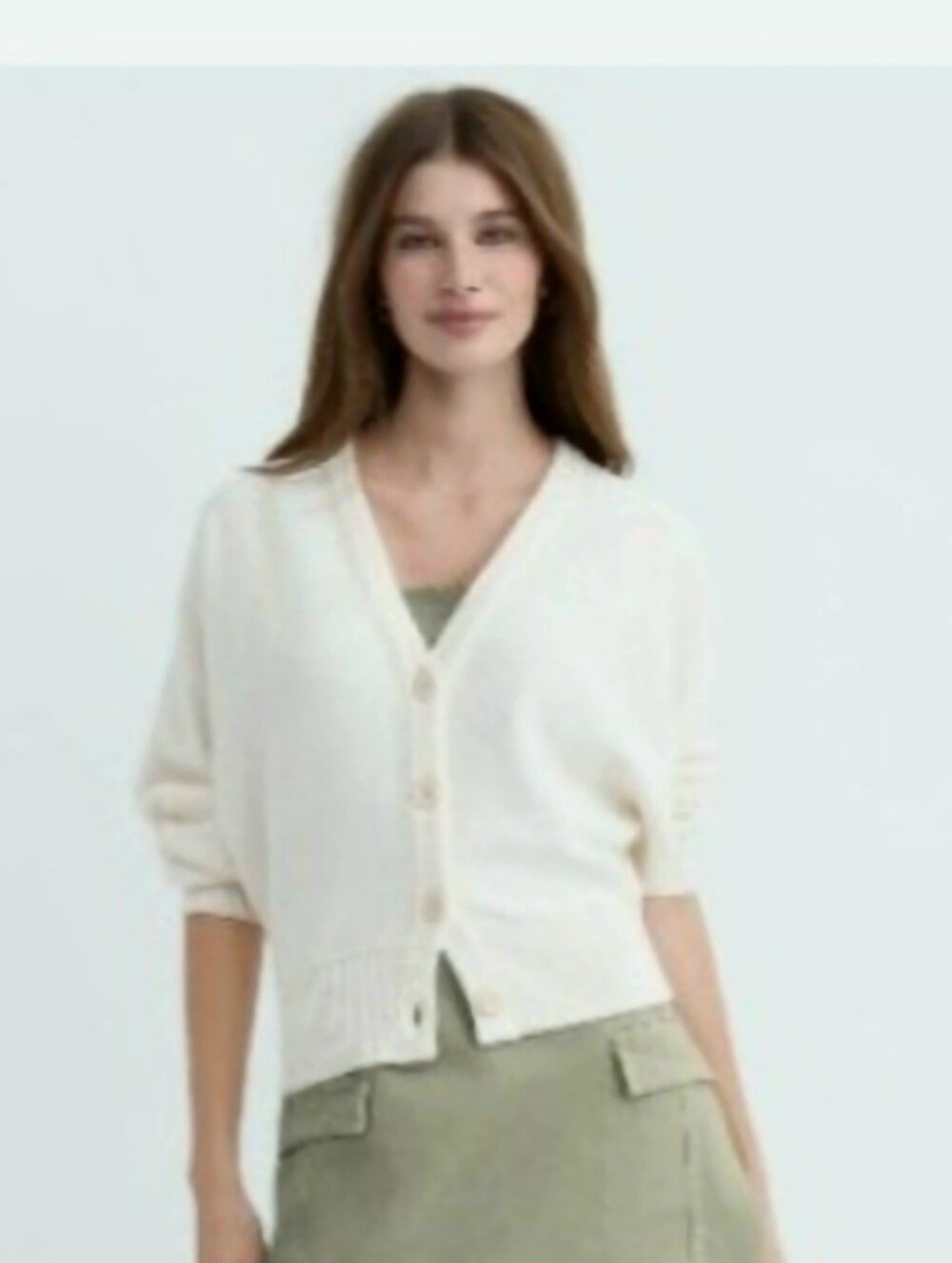 LOFT Dolman V-Neck Cardigan Size Medium In Whisper White, NWT, originally $80.00